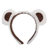 Generic Diadema de Felpa Orejas de Oso Blancas para Adultos y Adolescentes Accesorio Suave para Cosplay Disfraz y Fiestas Temáticas Diadema Orejas Adorables y Cómodas para Maquillaje y