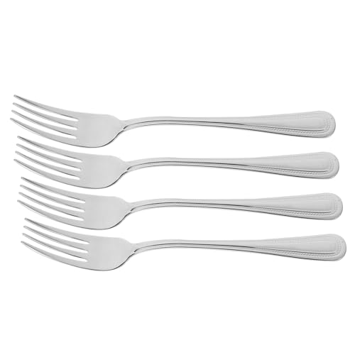 Unomor 4Pcs Stainless Steel Forks Versatile Metal Cutlery for Home Dining for Desserts Steaks and Gatherings Silverware for Kitchen Use