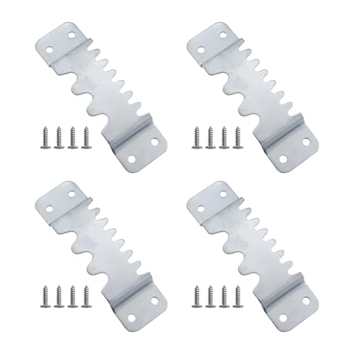 Image of 4PCS Large Serrated Hangers Silver 103x30mm Load Capacity 300lbs Iron Heavy Duty Decorative Hangers With Screws Billboard Cross Stitch Frame Hardware Hooks Picture Frame Concealed Hanging