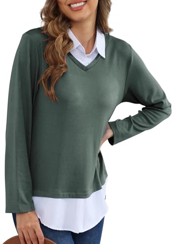 Image of MISS FORTUNE Collared Sweater Women Ladies Womens Long Sleeve Sweaters Tops 2025 Fashion