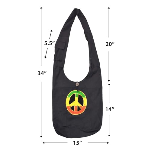 Image of Mandala Crafts Hippie Bag, Large Boho Hobo Purse for Women, Crossbody Shoulder Sling Bags for Indie Style Bohemian Accessory