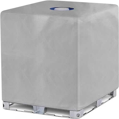 IBC Tote Cover for 1000l Rain Barrel 275 Gallon Outdoor Water Tank Garden Sunshade Water Proof Protective Cover (silver)