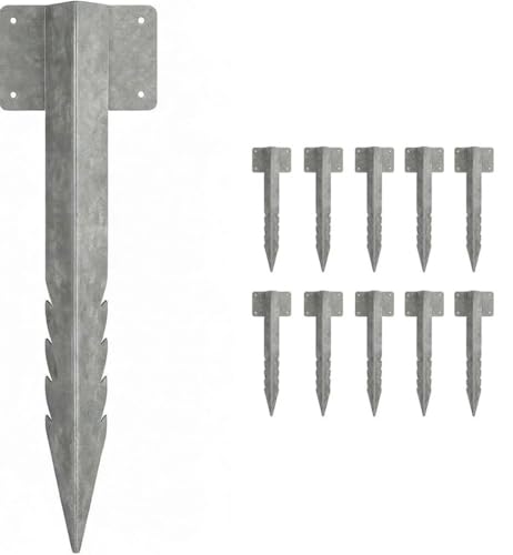 Lot de 10 supports de traverses de chemin de fer, piquets en métal pour bordure de jardin, fixations robustes en acier galvanisé pour lits surélevés en...