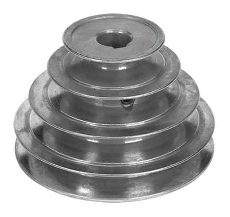 5/8 or 1/2 Fixed Bore 4 Groove Stepped V-Belt Pulley