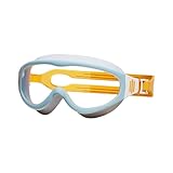 Anti-Fog Anti-UV Wide View Swimming Goggles, Swim Goggles With Ear Plugs Attached Fog Swimming Goggles For Kids, Boys, Girls (Orange)