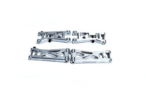 KEBEILEE CNC 7075Aluminum Upgrade Parts Front & Rear Lower Arms for LOSI 1/24 Micro-B LOS-1768 (Silver)