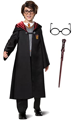 Disfraz Harry Potter con capa, gafas y varita, talla M miniatura 1