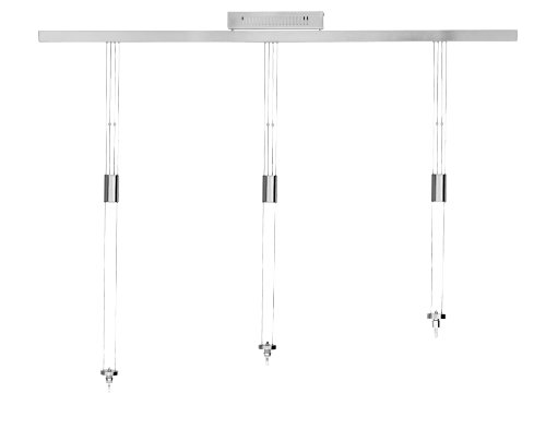 Pendule verre Java-exclusiv 55098 kombi04, halogène 3 ampoules nickel mat