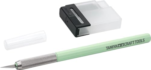 Tamiya 69947 Bastel-Messer mit 25 Klingen Mint-Grün - Modellbauzubehör, RC Zubehör, Bastelzubehör, Bastelwerkzeug, hochwertiges Modellbauzubehör