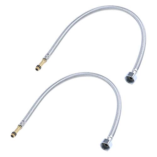 Semetall 24 Inch Faucet Water Supply Lines 2 Pack Stainless Steel Faucet Supply Lines Connector,Braided Supply Hose 1/4 Inch Female Compression Thread X M10 Male Connector #TOP9