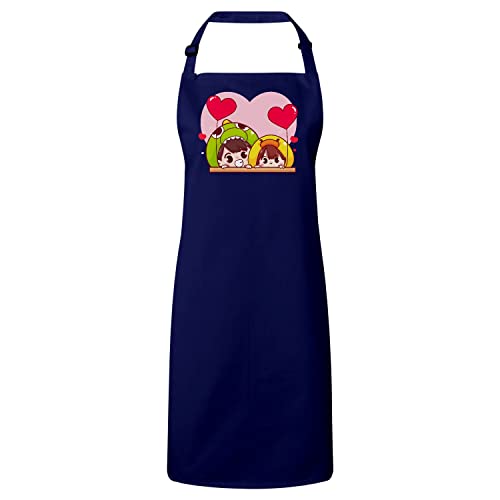 Tablier cuisine enfant avec dessin japonais de couple mignon