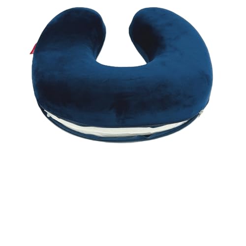 Almohada de Viaje Espuma Viscoelástica Azul Pequeña miniatura 3