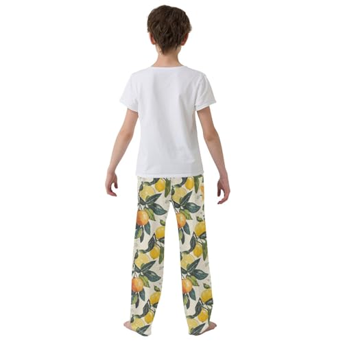 Pajama Bottoms, Pajamas Long Pant Citrus Fruits Oranges Lemons Lounge Wear Casual Sleep Pants Soft Pjs Sleepwear3