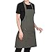 Tongliang Delantales Cocinero Delantal de Cocina con Tira de Cuello Ajustable y 2 Bolsillos Delantal de Chef para Cocina Restaurante para Hombres y Mujeres Gris Oscuro