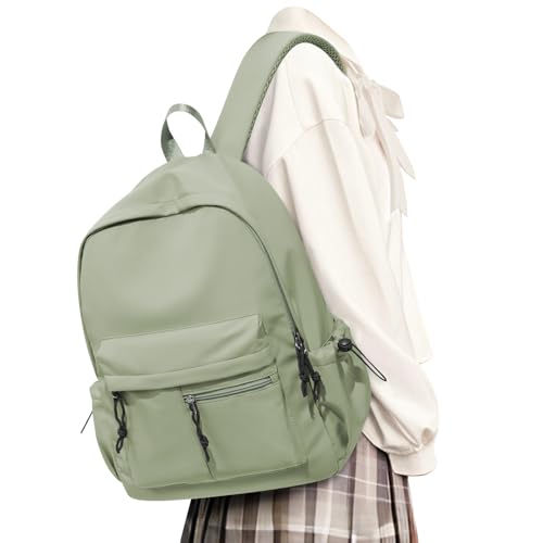 UPPACK Mochila escolar para meninas e meninos, linda mochila de faculdade estética feminina para adolescentes do ensino médio, Verde, 12.6 x 5.51 x 16.93 inches, Escola