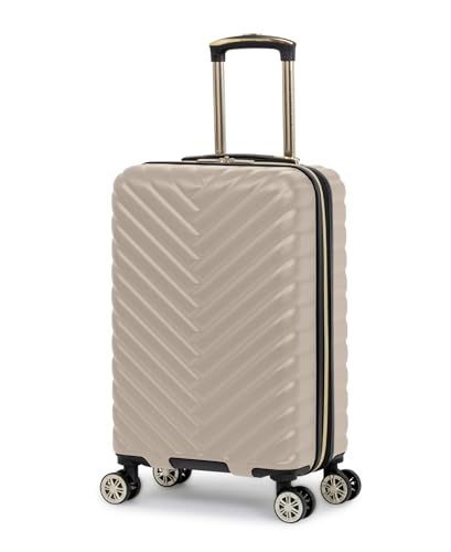 Image of Kenneth Cole REACTION Women's Madison Square Hardside Chevron Expandable Luggage, Taupe, 20-Inch Carry On, Kenneth Cole Reaction Women's Madison Square Hardside Chevron Expandable Luggage