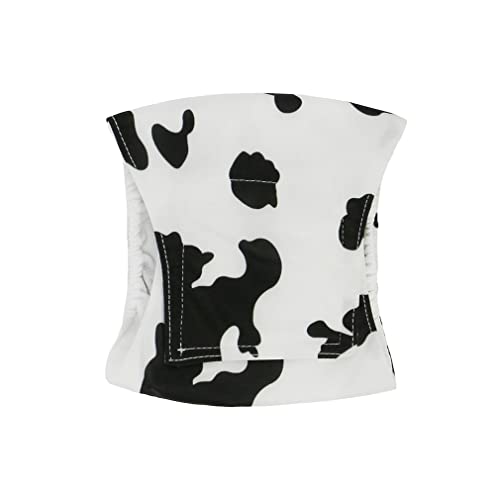 Image of Male Dog Diapers Washable Dog Belly Bands Reusable Doggie Wraps - Pack of 3 (Cow, Medium(13''-17''))