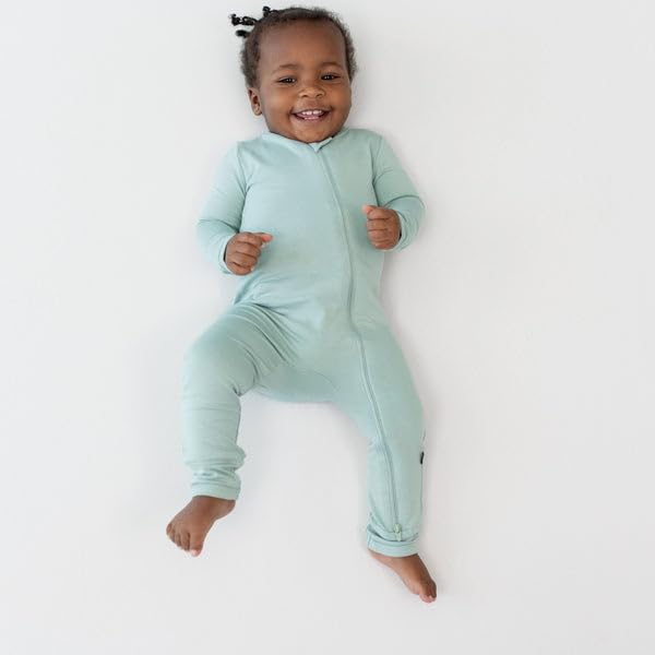 KYTE BABY Soft Bamboo Rayon Rompers, Zipper Closure, 0-24 Months (3-6 Months, Sage)