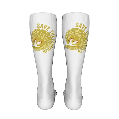 Save The Pangolin Knee High Socks For Women Long Tube Socks Athletic Compression Socks Unisex High Socks Girls4