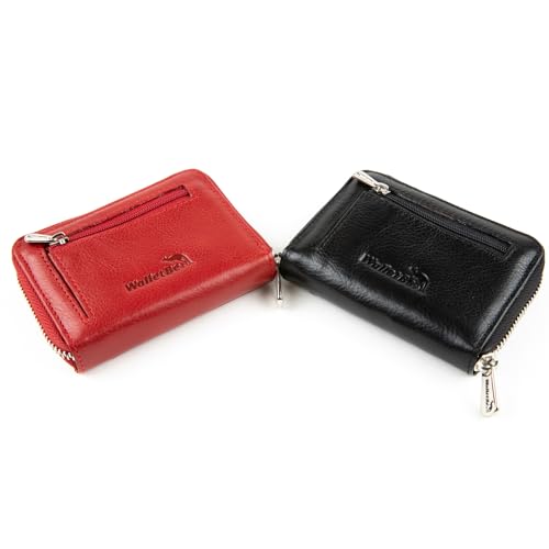 Women's Wallet Leather RFID Original Zip Accordion, 10 Card Slots, Vegetable Tanned Leather Black4