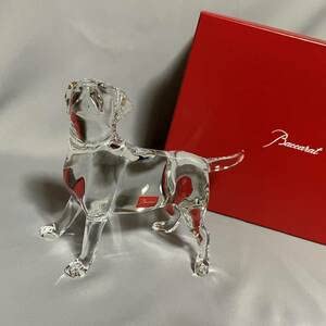 美品】バカラ犬 ドック ラブラドール 動物 オブジェ大型 置物
