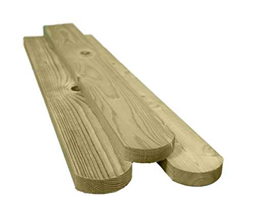 Round Top Picket Pales - Treated Wood Fencing 4ft (1200mm) High (10)