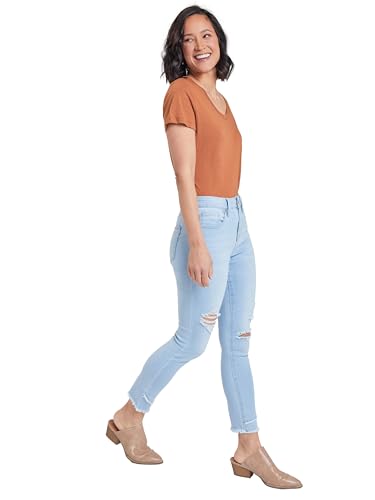 Royalty For Me Womens Women's High Rise Skinny Ankle Jean with Double Frayed Hem Sustainable4