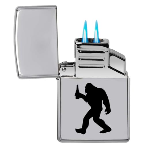 Encendedor antorcha dual color cromo miniatura 1