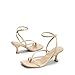 DREAM PAIRS Women's kitten Low Strappy Lace Up Heels Open Square Toe Thong Ankle Strap Heels Sexy Fashion Comfort Dress Shoes Party Sylvestra Pumps Heeled Sandals,Size 9,Nude-Pu,SDHS2405W