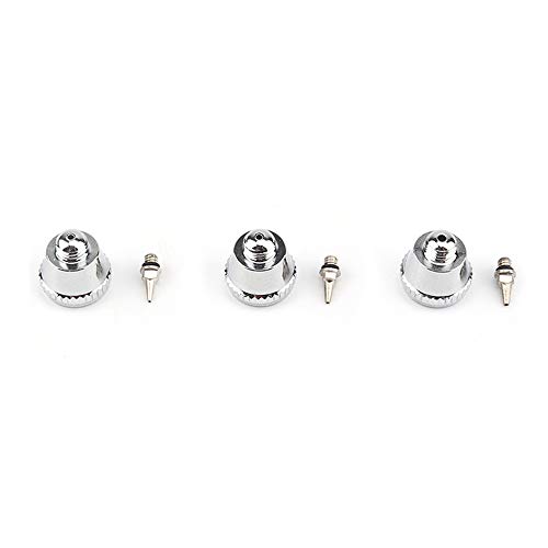 6Pcs 0.2mm 0.3mm 0.5mm Airbrush Nozzle Airbrush Needle Nozzle Cap Kit Replacement Parts for Airbrush Spray Gun Sprayer Accessories Painting Machine
