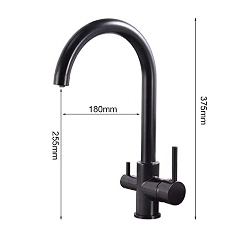 Robinet de cuisine filtré à double poignée et bec orientable pour évier moderne