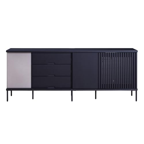大川家具 モーブル 日本製 サイドボード リビング 引き戸 引き出し 木製 和モダン 幅180cm 完成品 開梱設置無料 オークブラック アゲロ