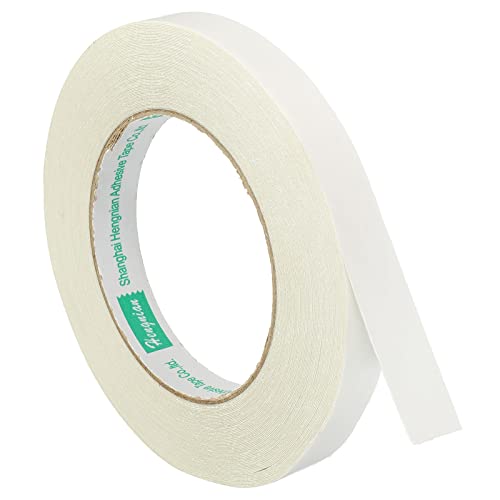 sourcing map Double Face Adhésif Ruban 15mm 20m Canal Tissu Maille Étoffe pour Tapis Moquettes Blanc