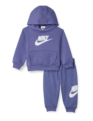 Image of Nike Baby Sportswear Club Fleece Pullover Hoodie and Joggers 2-Piece Outfit Set (Large Swoosh Logo)