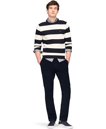 Tommy Hilfiger Men's Textured Waffle Knit Crewneck Sweater Lightweight Pullover, Available in Big & Tall4