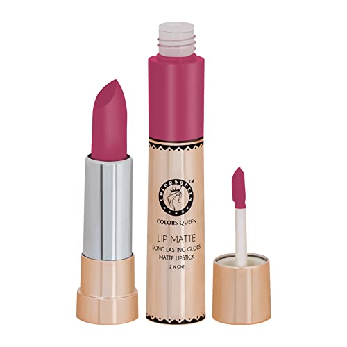 Image of Colors Queen 2 in 1 Matte Lipstick | Lip Matte | Long Lasting Gloss, Waterproof, Non Transferable| (13 - Crazy Pink, 8g)