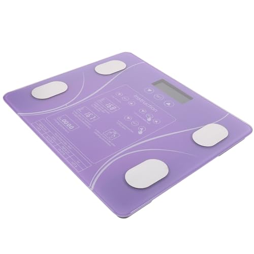 Báscula digital de baño violeta con pantalla LED miniatura 1