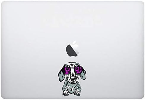 Laptop Sticker Decal - Dachshund Glasses - Skins Stickers