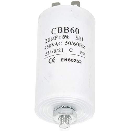 20UF Microfarad Motor Start Run Capacitor 450V ac compatible with universal Spade Connector
