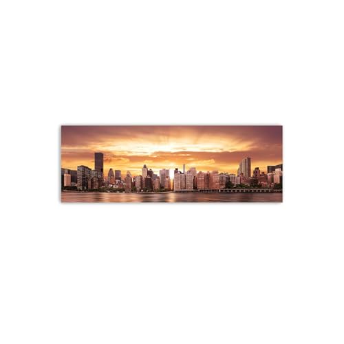 Tableau paysage urbain New York pour salon contemporain et grande décoration murale 80x240