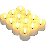 Flammenlose LED Kerzen mit Timer, PChero 12 Stk. Batteriebetriebene Elektrische Realistische Teelichter mit Flackernde Flamme für Hause Hochzeit Halloween Weihnachten Festival Party Dekoration