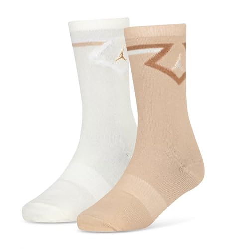 Jordan Big Kids Diamond Logo High Crew Socks, Set of 2 Shoe Size 3Y-5Y/Sock Size 7-9