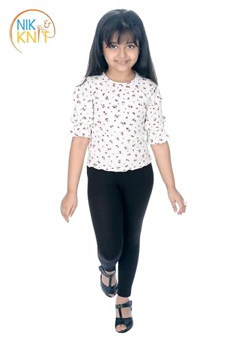 Image of NIK & KNIT Premium Stretchable Plain Leggings for Girls /Kids | Combo Bottom Wear (Top /T-Shirt NOT Included)