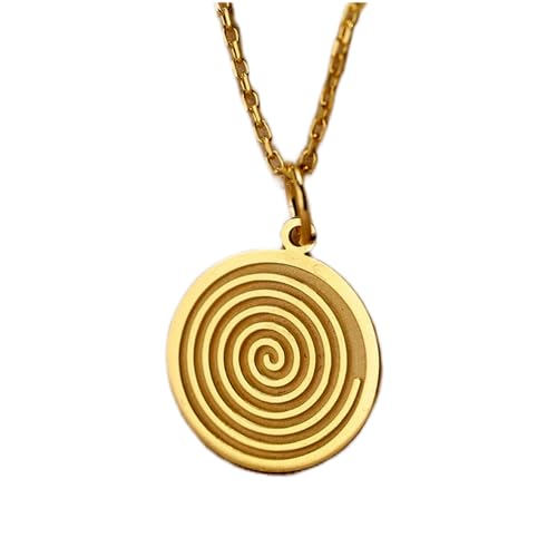 Collier en argent plaqué or et son pendentif spirale géométrique chic