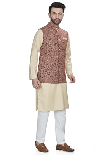 Image of BE ACTIVE Cotton Nehru Jacket for Men | Versatile Festive & Casual Ethnic Wear | Ethnic Standard Length Jacket