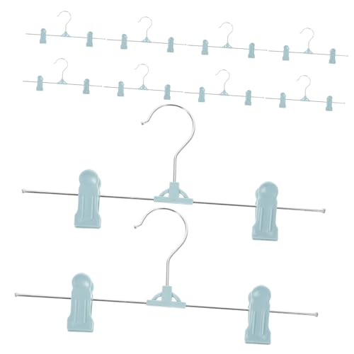 Unomor 10pcs Pants Hanger Clips Dress Hangers Wide Clip Plastic Hangers for Jeans Scarves Ties