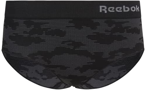 Reebok Womens Underwear, Seamless Hipster Briefs Underpants, 5 In 1 Pack, Black/Purple/White/Grey, Medium #TOP3