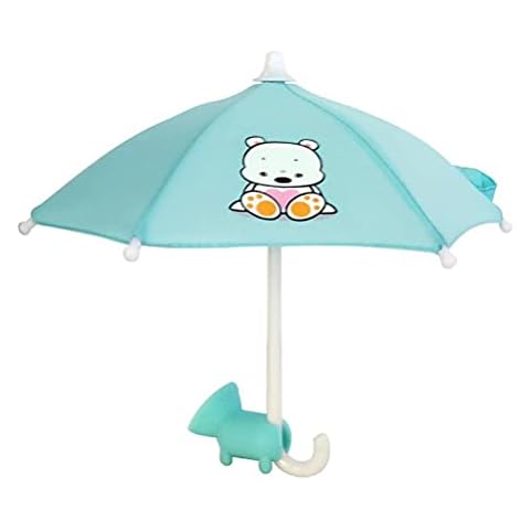 Urisgo Mobile Phone Holder with Sun Umbrella, Cute Cellphone Stand Holder, Creative Desktop Phone Holder, Cell Phone Stand Umbrella, Outdoor Durable Silicone Suction Cup Cover