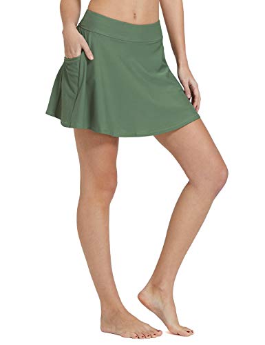 BALEAF Women's High Waisted Swim Skirt Bikini Tankini Bottom with Side Pocket