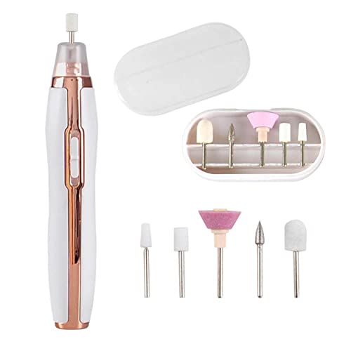 PAINLESS Nail Bits 5 In 1 Tool Nail Care Electric Machine Kit Automatic Manicure Sets Nail Polish Art Kits | Nails Decorator Salon Sharper Grinder Drill Machine (White)